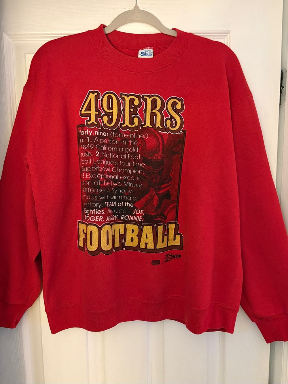 Vintage Men's Red 49ers Football Crewneck Sweatshirt